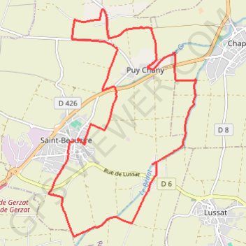 Trace GPS Marche à Saint Beauzire 63, itinéraire, parcours
