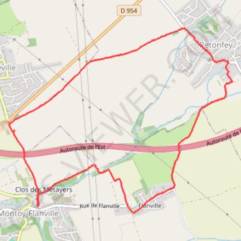 Trace GPS Montoy-Flanville, itinéraire, parcours