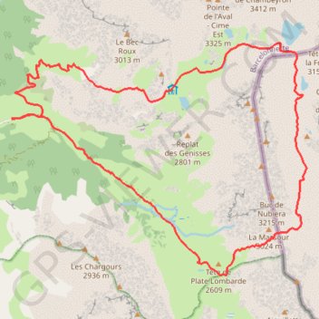 Trace GPS Tour du Brec Chambeyron, itinéraire, parcours