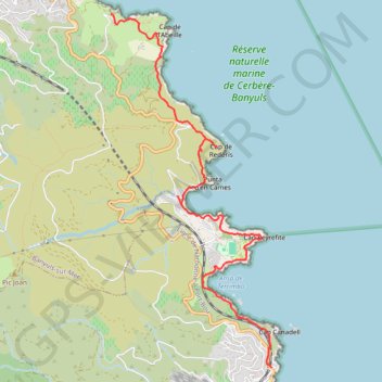 Trace GPS De Banyuls à Cerbère par le sentier littoral, itinéraire, parcours