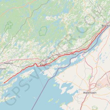 Trace GPS Adolphustown - Brockville, itinéraire, parcours