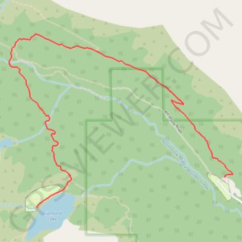 Trace GPS Diamond Lake, itinéraire, parcours