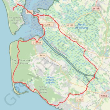 Trace GPS Ol&amp;eacute;ron Royan 97 km on edp-parcours.com, itinéraire, parcours