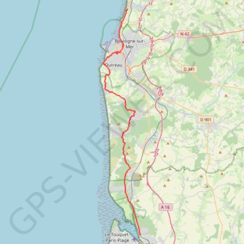 Trace GPS Le littoral de Wimereux à Étaples, itinéraire, parcours