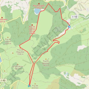 Trace GPS Le col de la Croix de Morand depuis Pessade, itinéraire, parcours