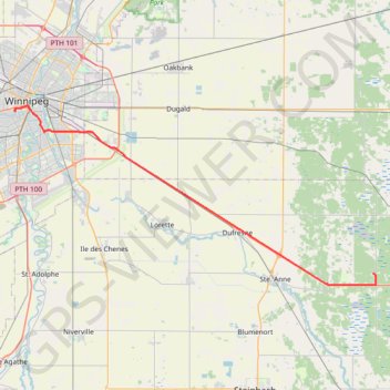 Trace GPS Winnipeg - Richer, itinéraire, parcours