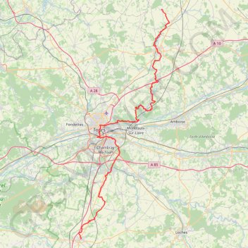 Trace GPS GR655 De Prunay-Cassereau (Loir-et-Cher) à Sainte-Maure-de-Touraine (Indre-et-Loire), itinéraire, parcours