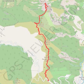 Trace GPS Brec d'Utelle, itinéraire, parcours