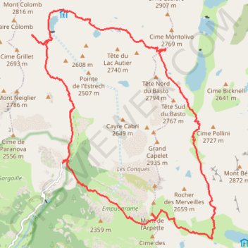 Trace GPS Baisse du Basto, itinéraire, parcours