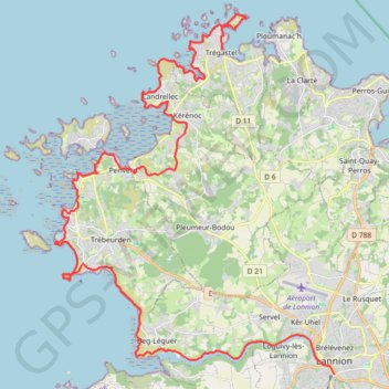 Trace GPS 40 km cote de granite rose-6069664, itinéraire, parcours