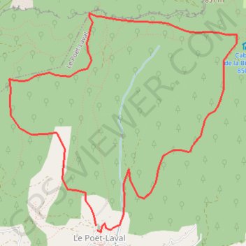 Trace GPS Trou du furet, montagne du Poet, itinéraire, parcours