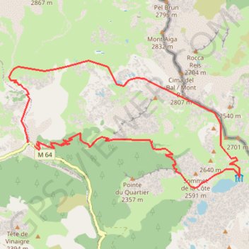 Trace GPS Salso Moreno - Lac de Vens, itinéraire, parcours