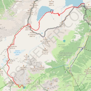 Trace GPS Emosson-cheval blanc-le buet-ref pierre a berard, itinéraire, parcours