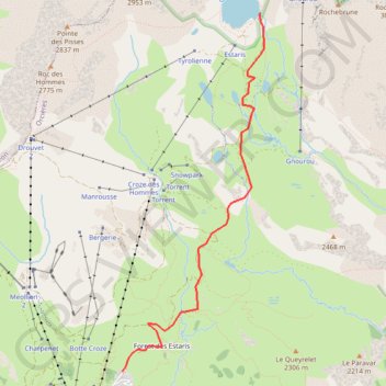 Trace GPS Lac des Estaris, itinéraire, parcours