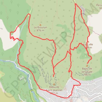 Trace GPS Baou de saint Jeannet, itinéraire, parcours