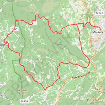 Trace GPS Entre Ventoux et Dentelles - Malaucène, itinéraire, parcours