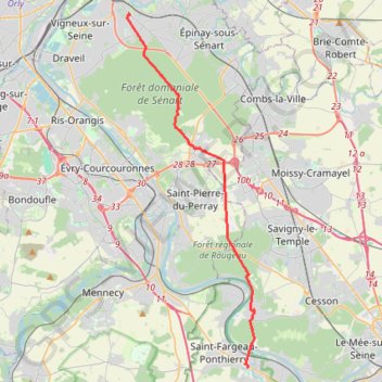 Trace GPS Deuxième étape Paris Vézelay, itinéraire, parcours