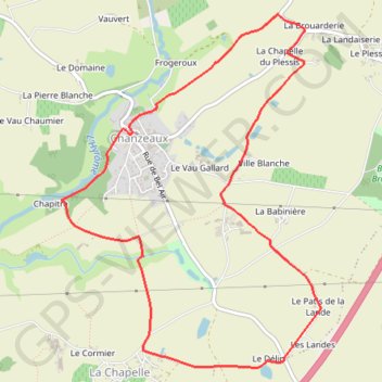 Trace GPS Sentier du bocage - Chanzeaux, itinéraire, parcours