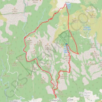Trace GPS Les gorges d'Heric - Mons-la-Trivalle, itinéraire, parcours
