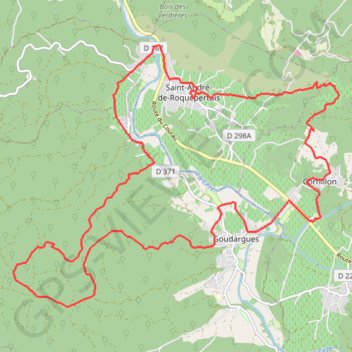 Trace GPS 6_ROUGE_Panoramas_depuis_les_bois_de_Goudargues, itinéraire, parcours