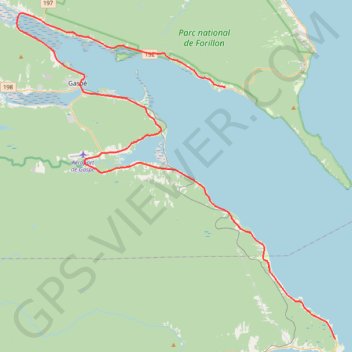 Trace GPS Gaspé - Saint-Georges-de-Malbaie, itinéraire, parcours