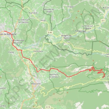 Trace GPS De Vaison la Romaine au Mont Serein, itinéraire, parcours