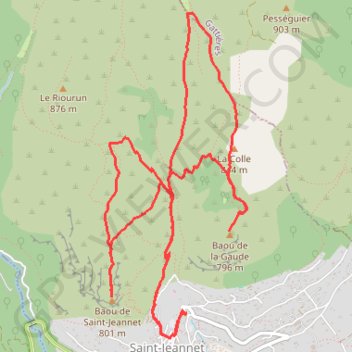 Trace GPS Baou de la Gaude et Baou de Saint-Jeannet, itinéraire, parcours