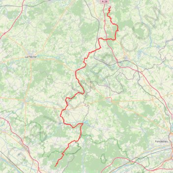 Trace GPS Saint-Mars-d'Outillé - Brain-sur-Allonnes, itinéraire, parcours