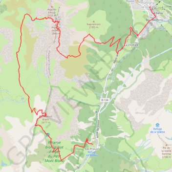 Trace GPS Petit Mont Blanc et Brêche Portetta depuis lesPrioux (Vanoise), itinéraire, parcours
