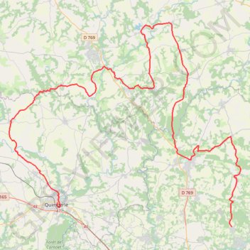 Trace GPS Quimperlé - Inzinzac-Lochrist, itinéraire, parcours