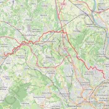 Trace GPS Lyon L'Arbresle, itinéraire, parcours