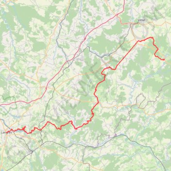 Trace GPS GR7 De Darney (Vosges) à Langres (Haute-Marne), itinéraire, parcours