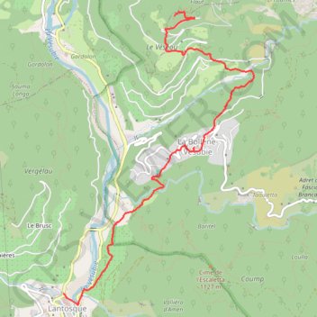 Trace GPS Lantosque-Flaut via La Bollène, itinéraire, parcours