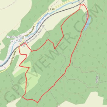 Trace GPS Boucle au départ de Rembertcourt-sur-Mad, itinéraire, parcours
