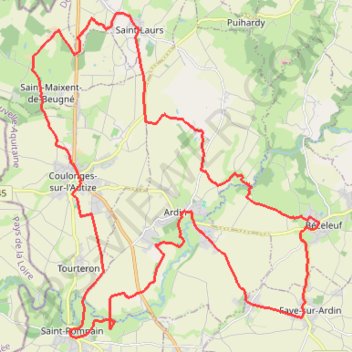 Trace GPS Boucle de la vallée de l'Autize - Coulonges-sur-l'Autize, itinéraire, parcours