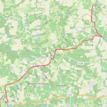 Trace GPS chem Matys mont - Eauze, itinéraire, parcours