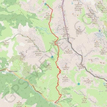 Trace GPS GR5 Refuge du Chambeyron à Larche, itinéraire, parcours