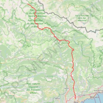 Trace GPS Saint-Dalmas-le-Selvage - Nice, itinéraire, parcours