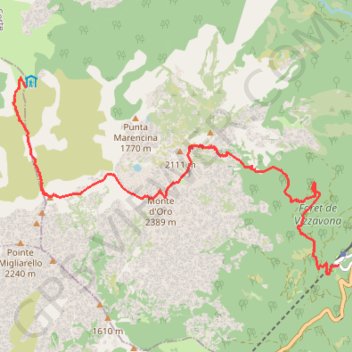 Trace GPS Du refuge de L'Onda à Vizzavona par le Monte d'Oru, itinéraire, parcours
