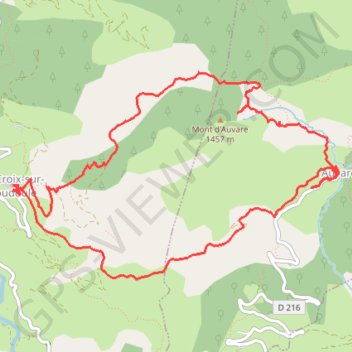 Trace GPS Tour du Mont-d'Auvare, itinéraire, parcours
