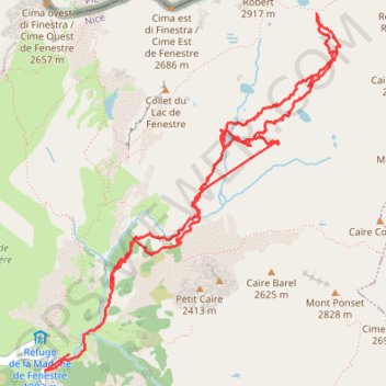 Trace GPS Randonnée Madone de fenestre - lac Blanc, itinéraire, parcours