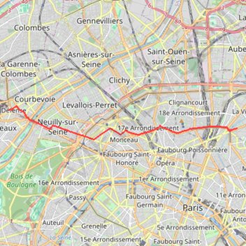 Trace GPS Avenue_Jean_Jaurès,_Paris,_France-La_Défense,_Courbevoie,_France, itinéraire, parcours