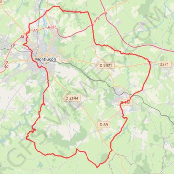 Trace GPS DOYET-RONNET-ST THERENCE-10557704, itinéraire, parcours