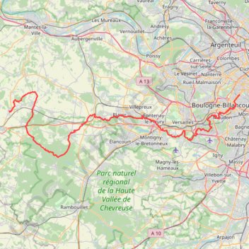 Trace GPS GR22 De Paris (Ile de France) à Richebourg (Yvelines), itinéraire, parcours
