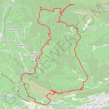 Trace GPS Beaumes de Venise - Col d'Alsau et retour (1), itinéraire, parcours