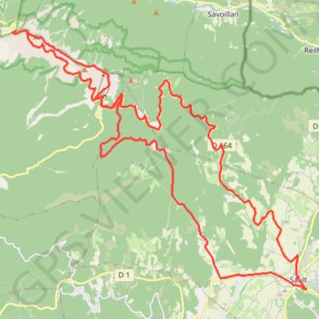Trace GPS Mont Ventoux montée par Sault, itinéraire, parcours