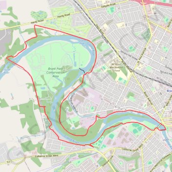 Trace GPS Brant Park Conservation Area - Grand River, itinéraire, parcours