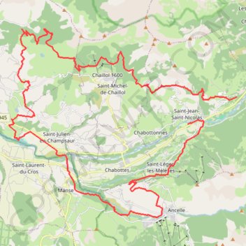 Trace GPS Tour dans le Champsaur - 10743 - UtagawaVTT.com, itinéraire, parcours
