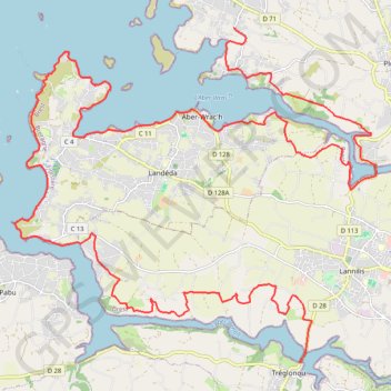 Trace GPS Sur la côte entre Lilia et Tréglonou, itinéraire, parcours