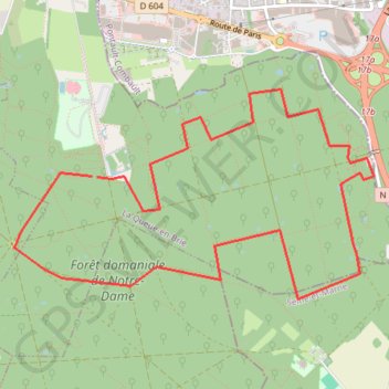 Trace GPS Forêt domaniale de Notre-Dame, itinéraire, parcours
